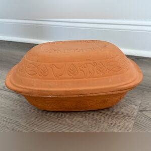 Romertopf VINTAGE #115 5.2Q Terracotta Clay Baking Oven Roaster Bay W-Germany